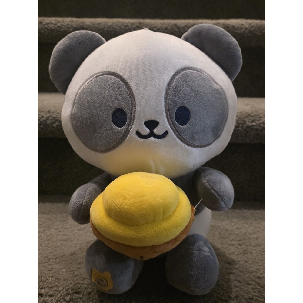 Anirollz 14”  Grey/white Panda With Lemon Cupcake - Cute For Birthday